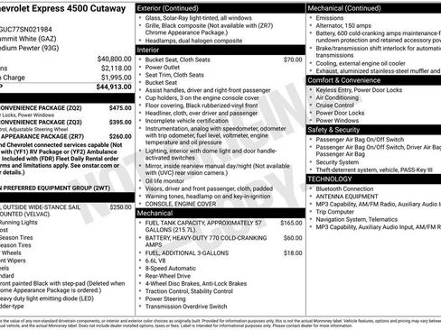 New 2025 Chevrolet Express 4500 w/ Power Convenience Package RWD image 25