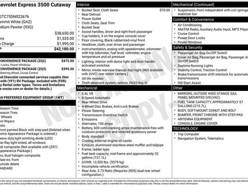 New 2025 Chevrolet Express 3500 w/ Power Convenience Package image 10