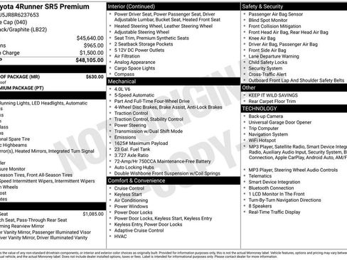 Used 2024 Toyota 4Runner SR5 Premium w/ Moonroof Package AWD/4WD image 2
