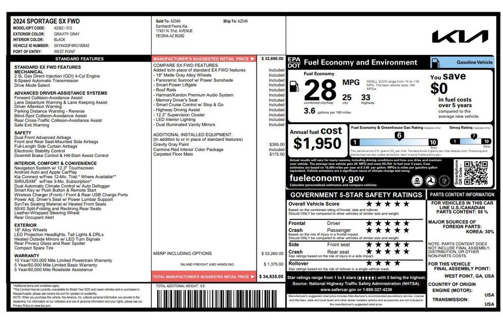 Used 2024 Kia Sportage SX FWD image 3