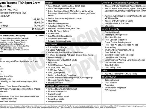 New 2026 Toyota Tacoma TRD Sport w/ TRD Sport Premium Package AWD/4WD image 4