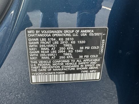 Used 2021 Volkswagen Atlas SEL R-Line FWD image 33