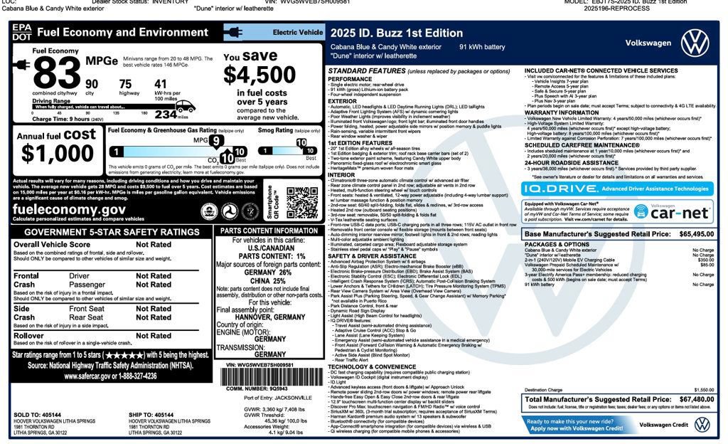 Used 2025 Volkswagen ID. Buzz 1st Edition RWD image 3