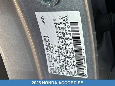 Certified 2025 Honda Accord SE image 31
