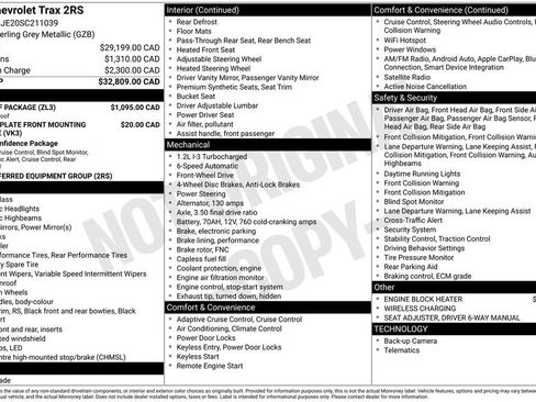 Used 2025 Chevrolet Trax RS w/ Sunroof Package FWD image 24