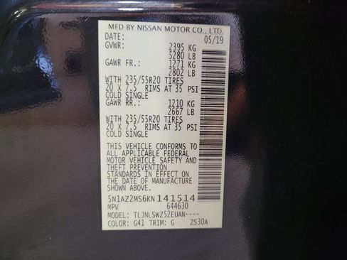 Used 2019 Nissan Murano Platinum w/ Cargo Package image 33