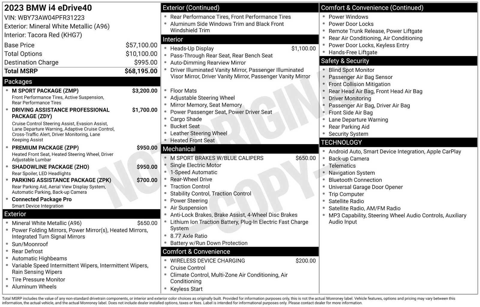 Used 2023 BMW i4 eDrive40 w/ M Sport Package RWD image 20
