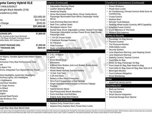 Used 2018 Toyota Camry XLE w/ Audio Package image 7