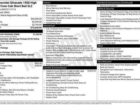 Used 2026 Chevrolet Silverado 1500 High Country w/ Technology Package AWD/4WD image 14