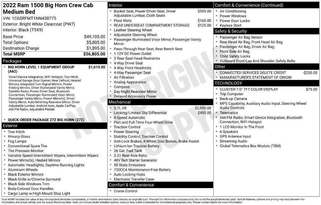 Used 2022 RAM 1500 Big Horn AWD/4WD image 5