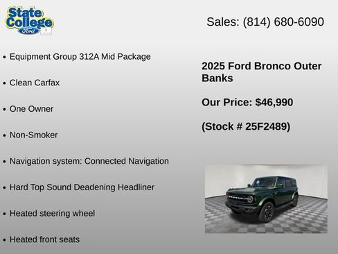 Used 2025 Ford Bronco Outer Banks AWD/4WD image 6