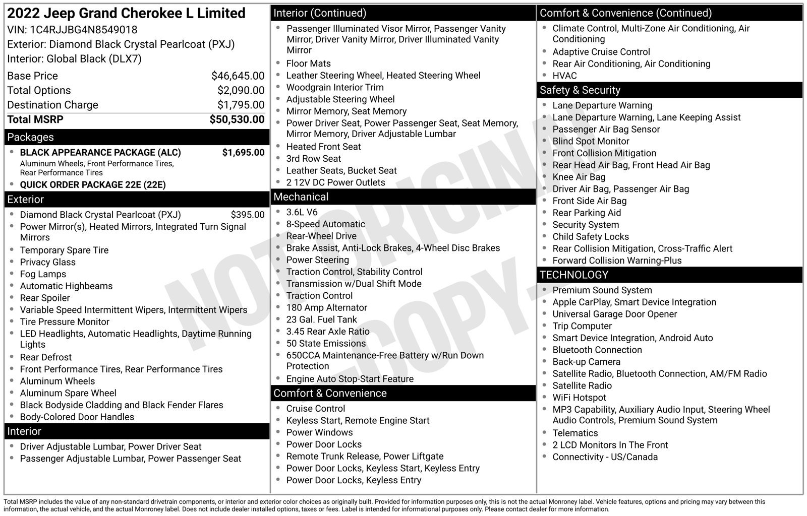 Used 2022 Jeep Grand Cherokee L Limited w/ Black Appearance Package RWD image 11