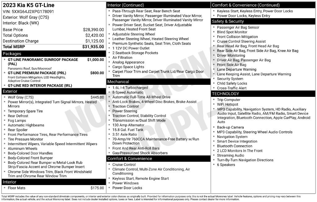 Used 2023 Kia K5 GT-Line AWD/4WD image 26