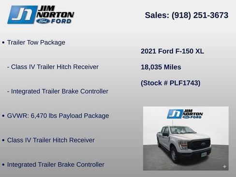 Used 2021 Ford F150 XL w/ Trailer Tow Package AWD/4WD image 8