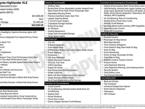 Used 2022 Toyota Highlander XLE image 1