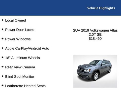 Used 2019 Volkswagen Atlas SE FWD image 2