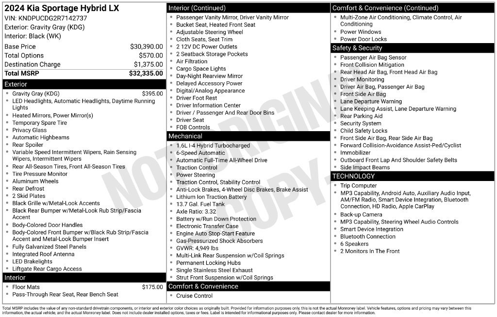 Certified 2024 Kia Sportage LX AWD/4WD image 8