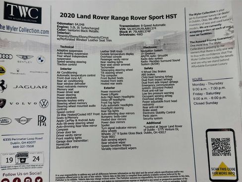 Used 2020 Land Rover Range Rover Sport HST AWD/4WD image 49