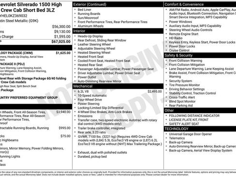 Used 2019 Chevrolet Silverado 1500 High Country w/ Technology Package AWD/4WD image 28