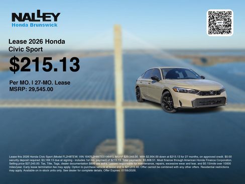 New 2026 Honda Civic Sport image 3