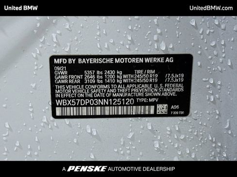 Certified 2022 BMW X3 xDrive30i w/ Premium Package w/ZPA image 15