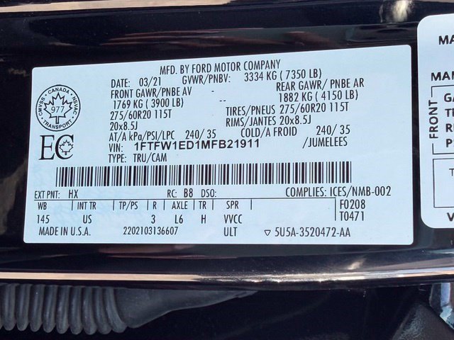 Used 2021 Ford F150 XLT w/ Equipment Group 302A High AWD/4WD image 16