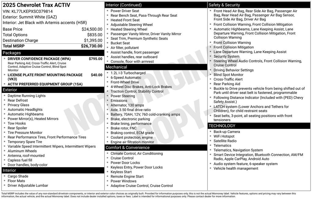 Certified 2025 Chevrolet Trax ACTIV w/ Driver Confidence Package FWD image 37