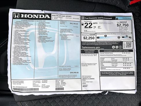 New 2026 Honda Pilot Sport image 22