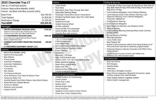 Used 2025 Chevrolet Trax LT w/ Driver Confidence Package FWD image 41
