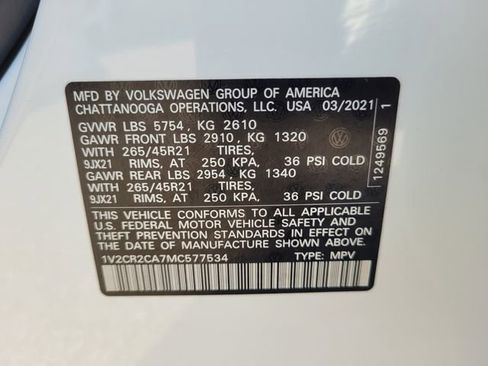 Used 2021 Volkswagen Atlas SEL R-Line image 22