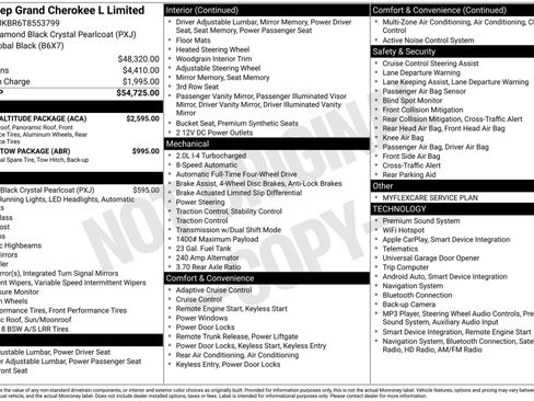 New 2026 Jeep Grand Cherokee L Limited w/ Limited Altitude Package AWD/4WD image 3