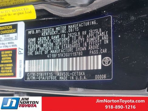 Used 2016 Toyota Camry SE FWD image 34