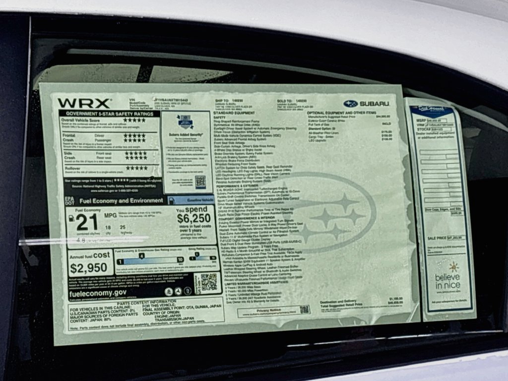 New 2026 Subaru WRX GT AWD/4WD image 25