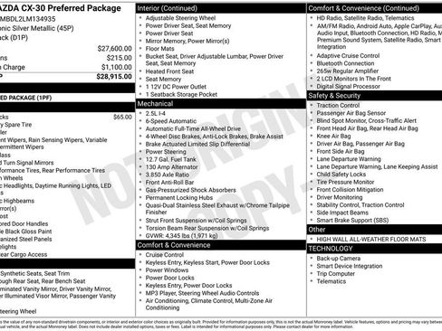 Used 2020 MAZDA CX-30 AWD w/ Preferred Package image 3