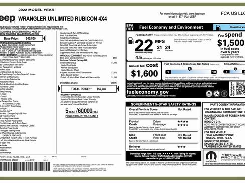 Certified 2022 Jeep Wrangler Unlimited Rubicon w/ Cold Weather Group image 2