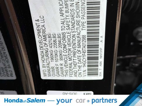 New 2026 Honda Accord SE image 26