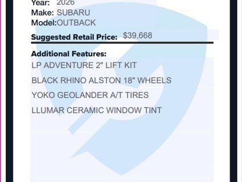 New 2026 Subaru Outback Premium AWD/4WD image 2