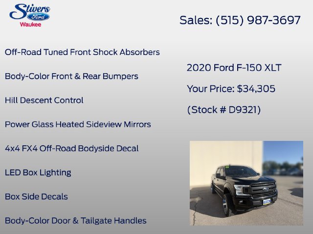 Used 2020 Ford F150 XLT w/ Equipment Group 302A Luxury AWD/4WD image 38