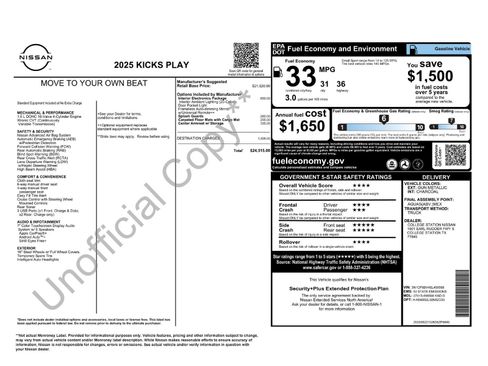 New 2025 Nissan Kicks Play S w/ Interior Electronics Package image 25