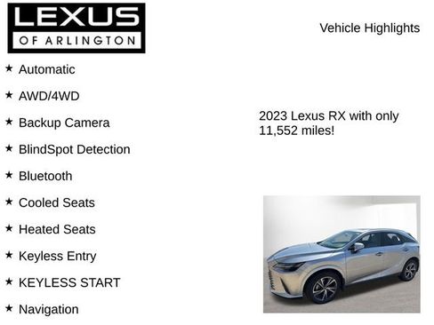 Used 2023 Lexus RX 350 Premium w/ Cold Area Package image 8