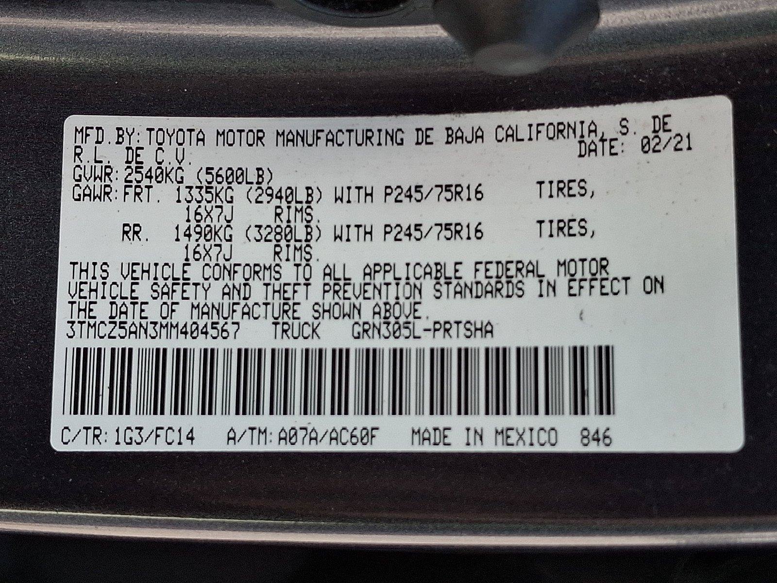 Used 2021 Toyota Tacoma SR5 AWD/4WD image 25