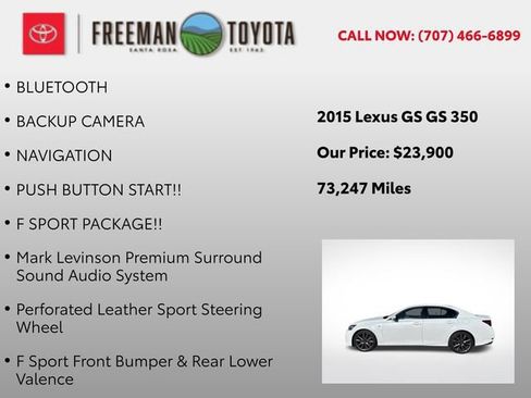 Used 2015 Lexus GS 350 w/ F Sport Package image 11