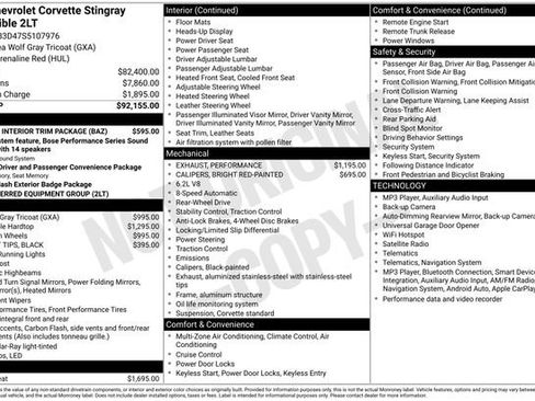 Used 2025 Chevrolet Corvette Stingray Preferred Conv w/ Stealth Interior Trim Package RWD image 2