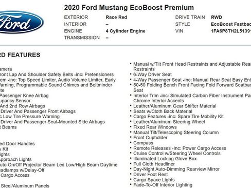 Used 2020 Ford Mustang Premium RWD image 15