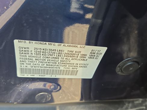 Certified 2017 Honda Pilot EX image 18