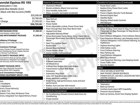 Used 2024 Chevrolet Equinox RS w/ RS Leather Package AWD/4WD image 40