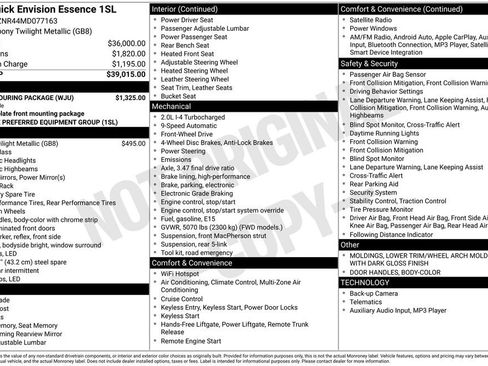 Used 2021 Buick Envision Essence w/ Sport Touring Package image 2