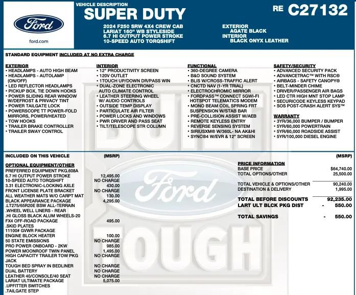 Used 2024 Ford F250 Lariat w/ Lariat Ultimate Package AWD/4WD image 2