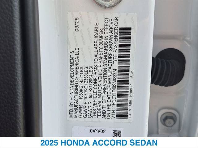 Certified 2025 Honda Accord SE image 26