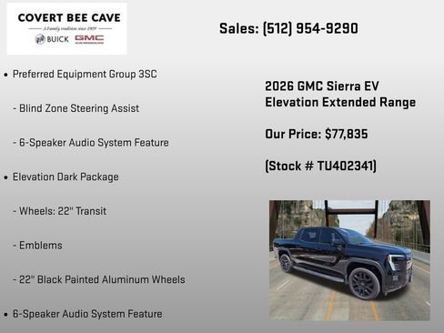 New 2026 GMC Sierra EV Elevation w/ LPO, Elevation Dark Package AWD/4WD image 12
